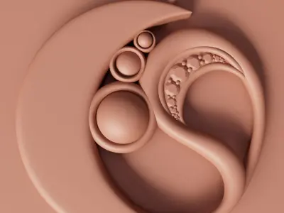 Luxurious 3D Printable Golden Pendant with Pearls 3D print model