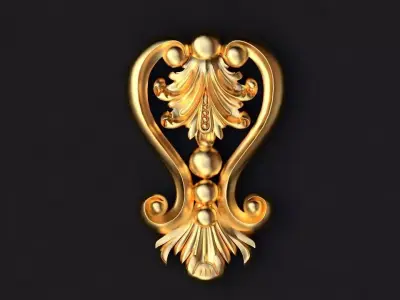 dekor gold ornament 3D model buy