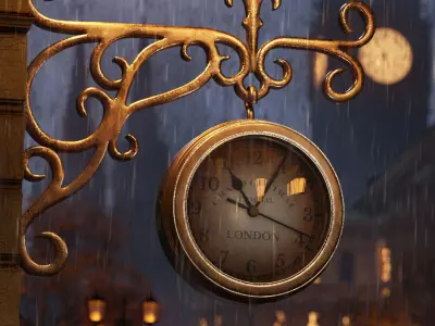 Street Wall Clock 3D model
