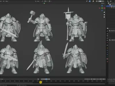 Void Paladins Heavy Line Infantry 6 Poses Print-Ready STL 3D print model