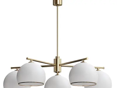  Mina hanging light  five-bulb  brass 3D model