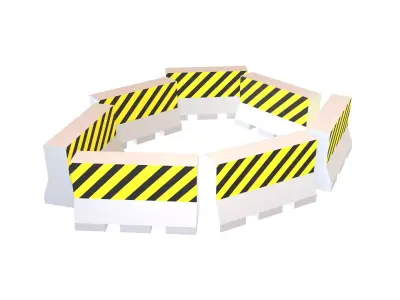 Road Barriers v4 004 Low-poly 3D model