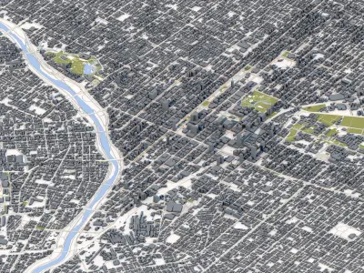 Sapporo City in Hokkaido Japan 3D model