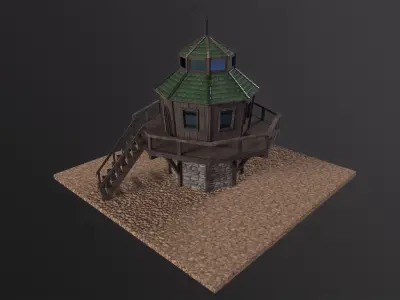 Small Tower PBR Low-poly 3D model