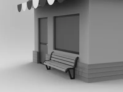 Bank Build Low-poly 3D model