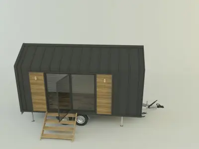 tiny house camping caravan 3D model