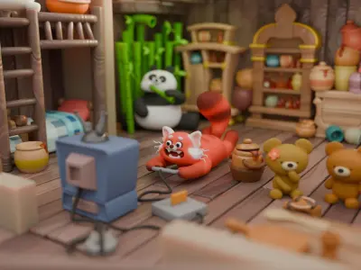 bear house  Low-poly 3D model