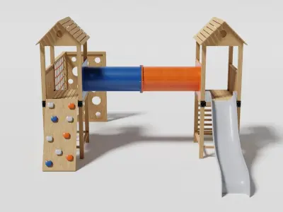 Playground Slide-Tube-Climber Low-poly 3D model