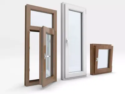 Adjustable and Rigged PVC Window 3D model