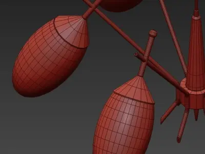 Brass Stilnovo Chandelier 3D model