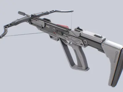 Scifi crossbow Low-poly 3D model