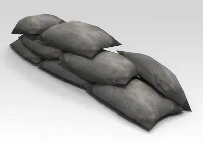 Bags barricade Free low-poly 3D model