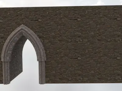 Stone Door Low-poly 3D model