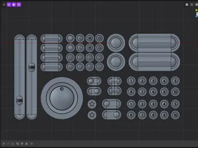 UI buttons pack 3D model