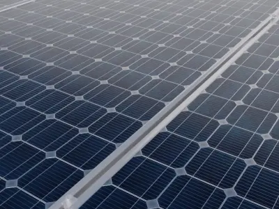 Solar panels with mounting to roof 3D model
