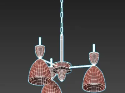 Lumion-Gemma-3785-3 light chandelier in emerald 3D model