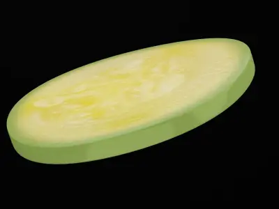 Slice of Pickle Low-poly 3D model