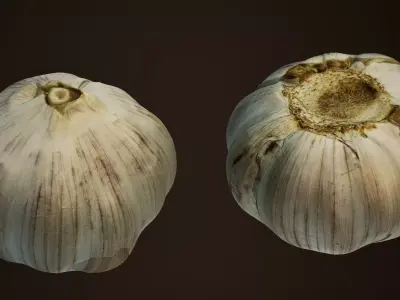 Photogrammetry - Garlic - 4K Low-poly 3D model