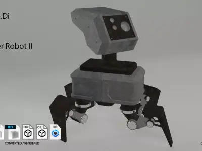 Robot Explorer II Low-poly 3D model