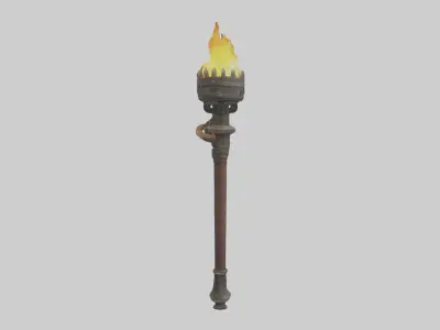 Dungeontorchholderm 1 Low-poly 3D model