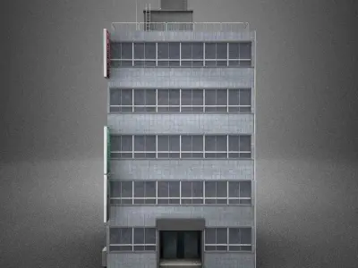 Japan building 19 model in Lightwave 3D 3D model