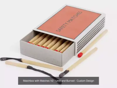 Smoking Props Set - Pipes Cigars and Matchboxes with Matches  3D Model Pack