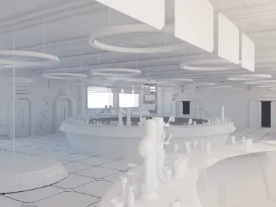 Cyberpunk SCI-FI Futuristic Bar Interior Design 3D model