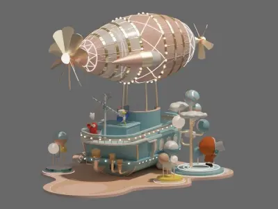 Cartoon Art decorations Holiday Decorations 3D model