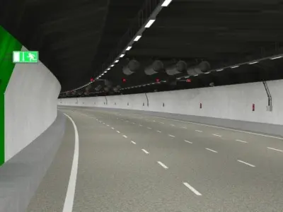 Tileable road tunnel 03 3D model