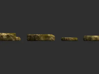 Cave Platform 2 - Moss 3 Low-poly 3D model
