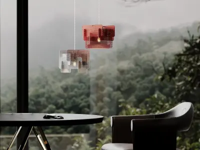 Steel Spliced Mesh Screen Drop Pendant 3D model