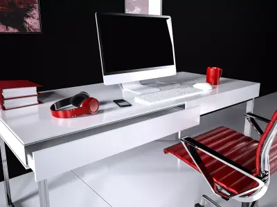 Office Desk - Interior Office Furniture 05 3D model