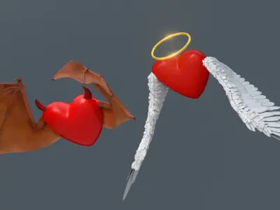  Bad and Good Winged Heart Bundle - Rigged 