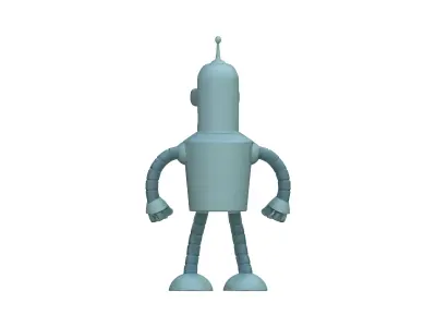 Cartoon Robot 3D Model - Futuristic Humanoid Bot 3D model
