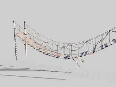 blender geometry nodes procedural rope bridge generator 3D model