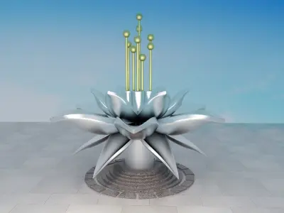 Lotus petals sculpture Classic life culture symbol of the city 3D model