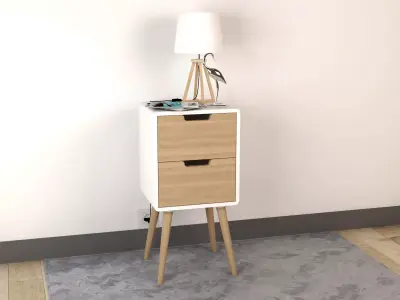 Bedside Table - Set Decoration Bedroom 04 3D model