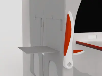 TRAIN SEAT AND TABLE 3D model