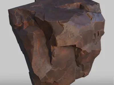 Rock boulder Low-poly 3D model