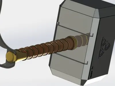 thor hammer 3D print model