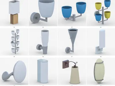 Interior Light Vol 6 - Wall Lamps Low-poly 3D model