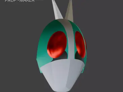 DIY Tojima Kamen Rider Ichigo Mask Cosplay EVA Foam Template 3D model