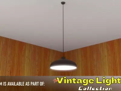 Vintage Diner Lamp Low-poly 3D model
