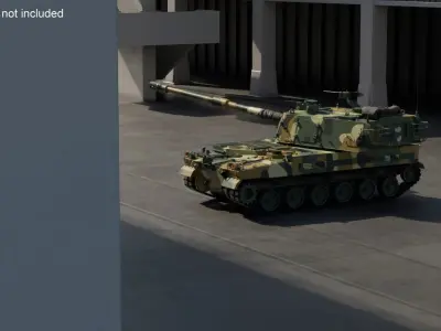  K9 Thunder South Korean Howitzer Rigged for Maya 