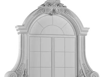 Classic window frame for decorating the facade  3D model