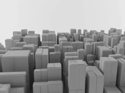 Cityscape Scenes Urban Metropolis Skyscraper Building Street Low-poly 3D model