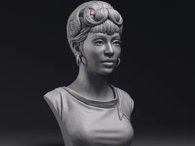Nichelle Nichols as Nyota Uhura Bust Printable 3D Model 3D print model