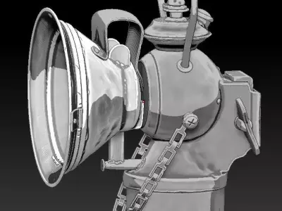 Low-Poly Carbide Lamp  Low-poly 3D model