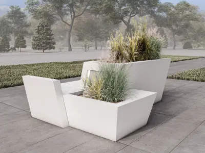 Street Flowerpot Bench 3D model