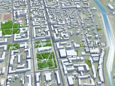 Bakhmut Ukraine Low-poly 3D model